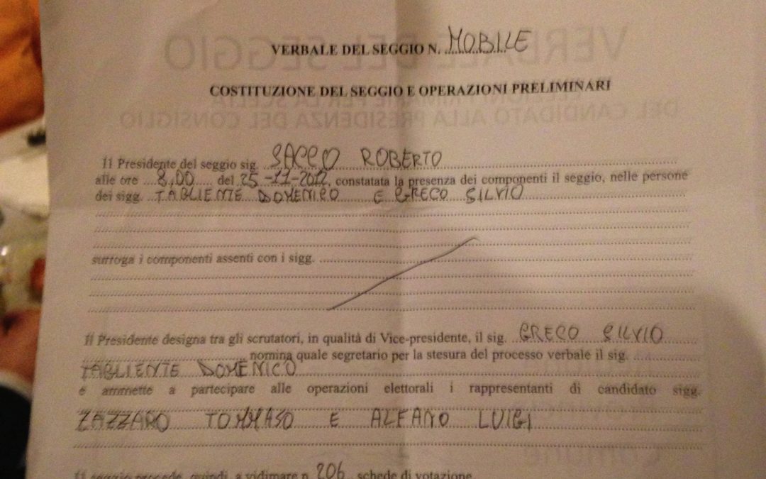 Il verbale del “seggio mobile” di Cosenza
che ha fatto litigare il centrosinistra