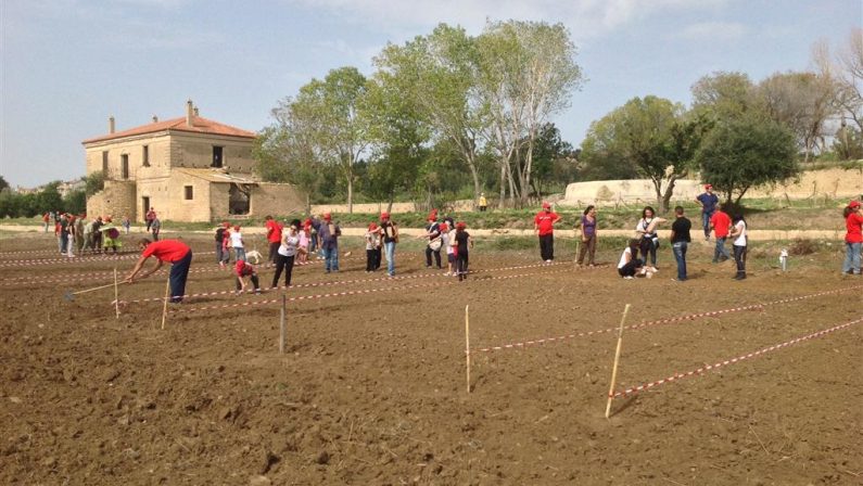 La semina collettiva sui terreni di Libera a Crotone