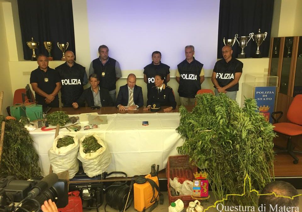 La conferenza stampa con la droga sequestrata