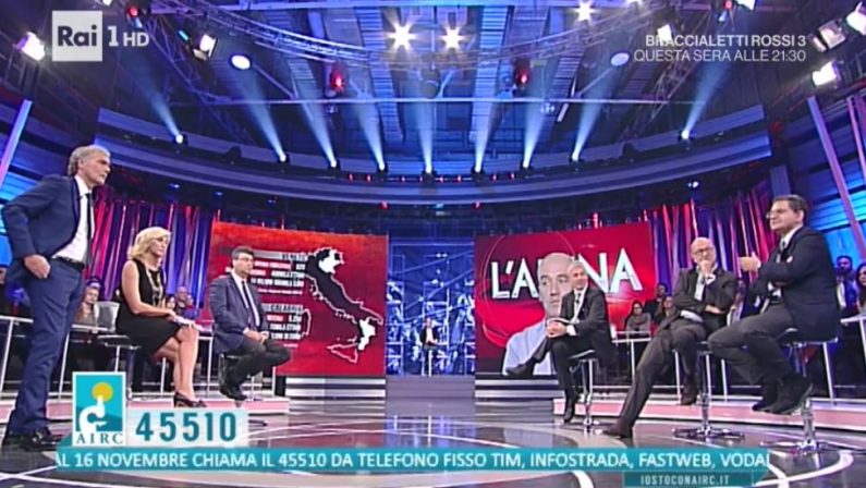 Lo scandalo di Calabria Verde finisce su RaiUno A L'Arena di Giletti anche il giornalista Orofino