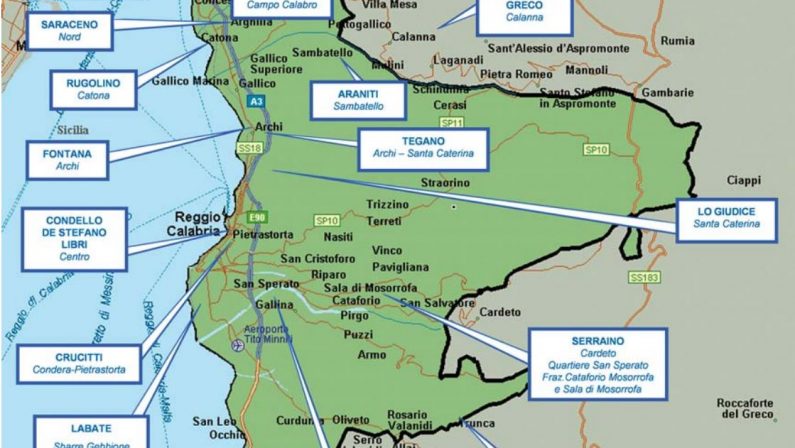 FOTO - La mappa delle cosche di 'ndranghetasul territorio calabrese provincia per provincia