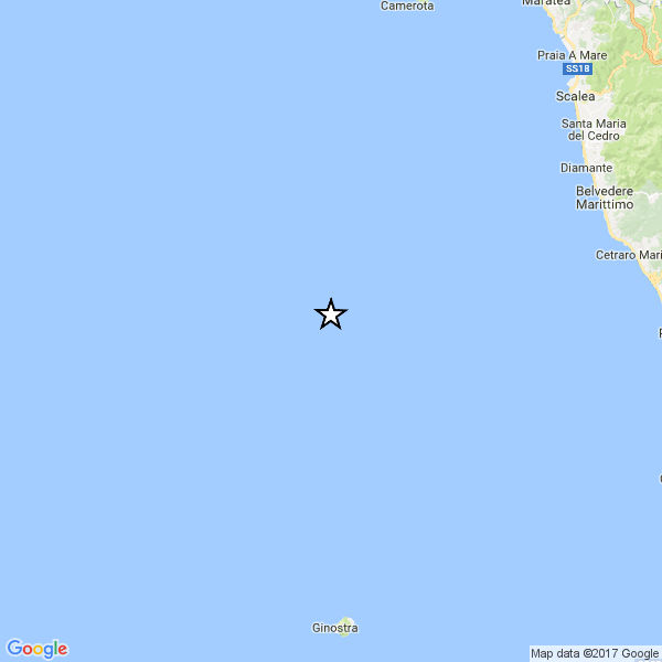 Terremoto nella notte, scossa di magnitudo 2.9 al largo della costa occidentale della Calabria