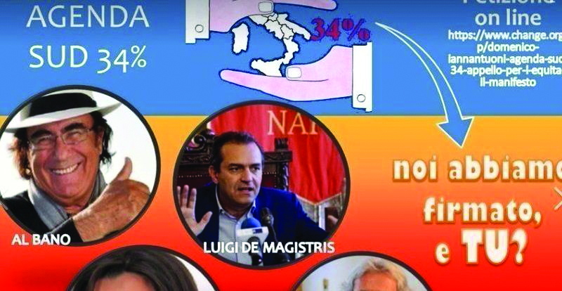 Investimenti al Sud uguali a quelli per il Nord: la raccolta di firme di “Agenda Sud 34%”