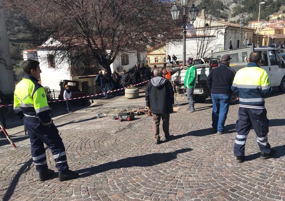 La frana nel centro storico