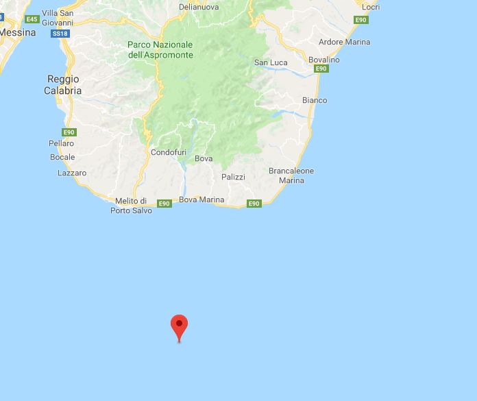 Terremoto davanti alla costa della provincia di ReggioRegistrata in mare una magnitudo 3.7