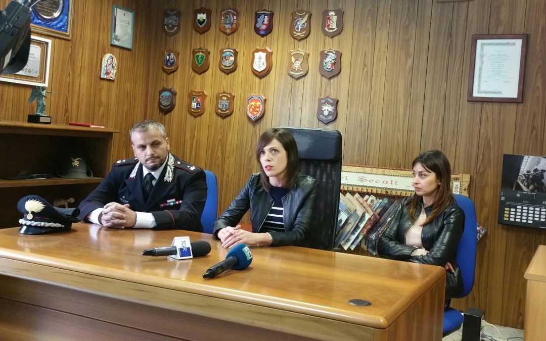 Maggiore Valerio Palmieri, pm Filomena Aliberti e Concettina Iannazzo