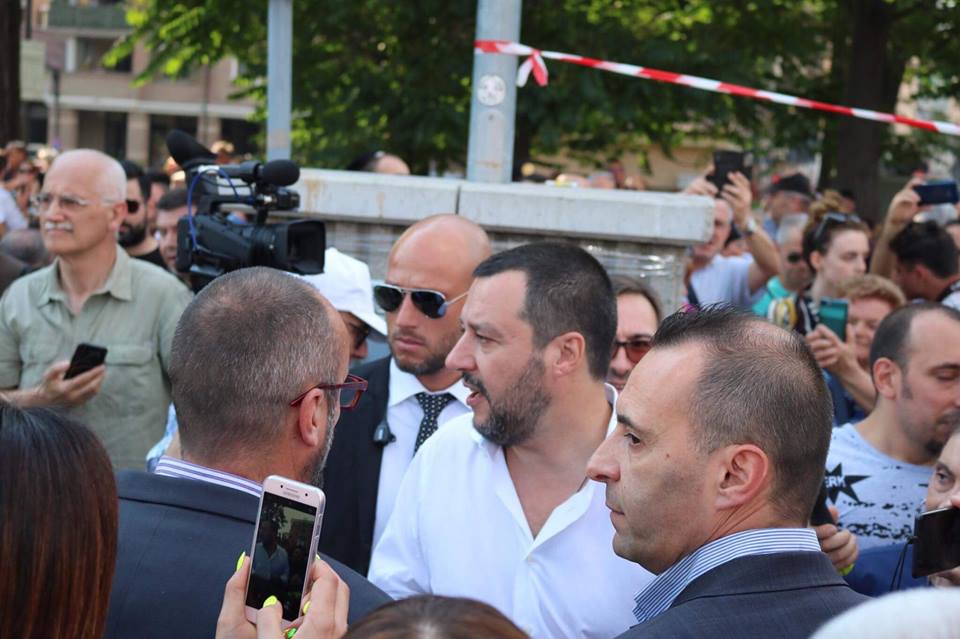 Salvini durante la sua ultima visita in Calabria