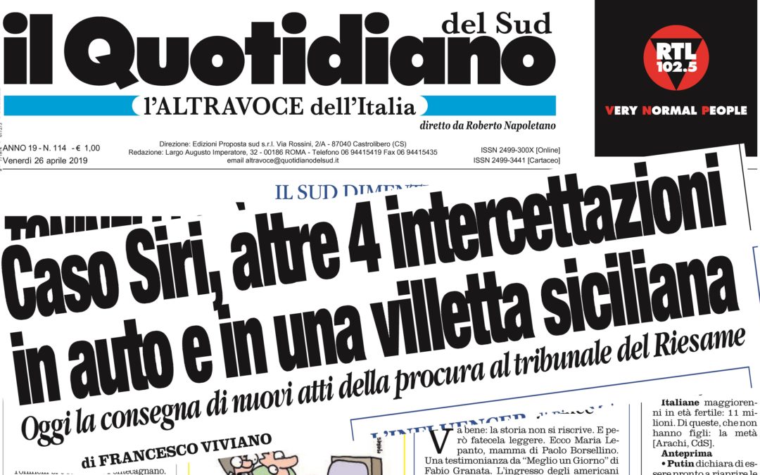 Caso Armando Siri, le intercettazioni ci sono  4 conversazioni registrate in una villetta e in un’auto