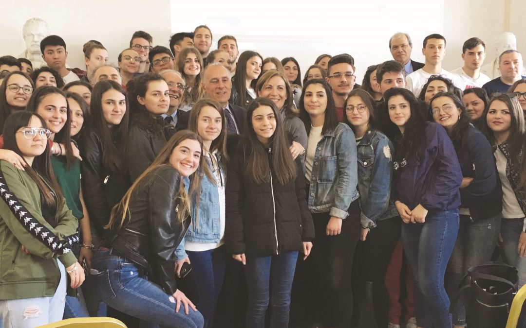 Nasone e Vallone con i ragazzi del Piria all’incontro con il giovane Giosuè