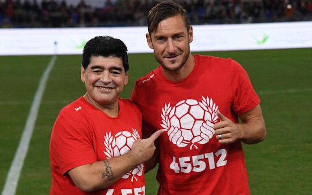 Diego Armando Maradona e Francesco Totti