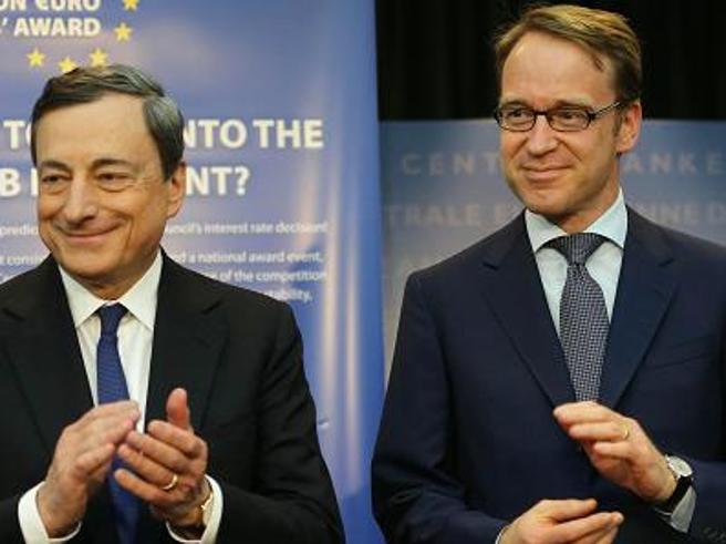 Il governatore Mario Draghi e Jens Weismann