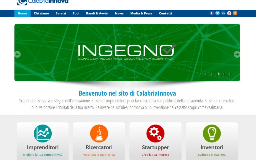 Il sito web di CalabriaInnova