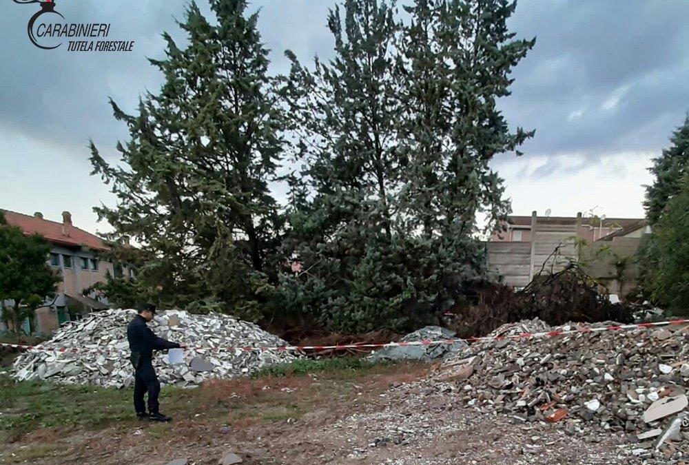 Sequestrati 300 metri cubi di rifiuti su un cantiere per la ristrutturazione di una scuola nel Cosentino