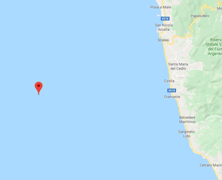 Sciame sismico nel Tirreno Cosentino, altri 4 terremoti in mattinata. Il più forte di 3.1