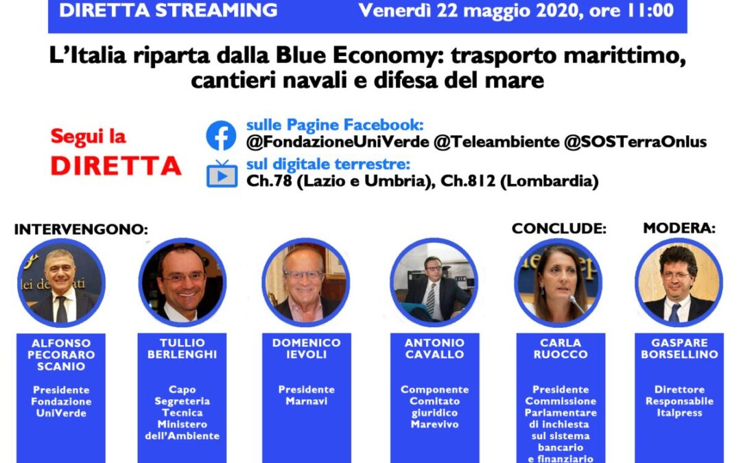 “L’Italia riparta dalla Blue Economy”, il 22 maggio diretta web