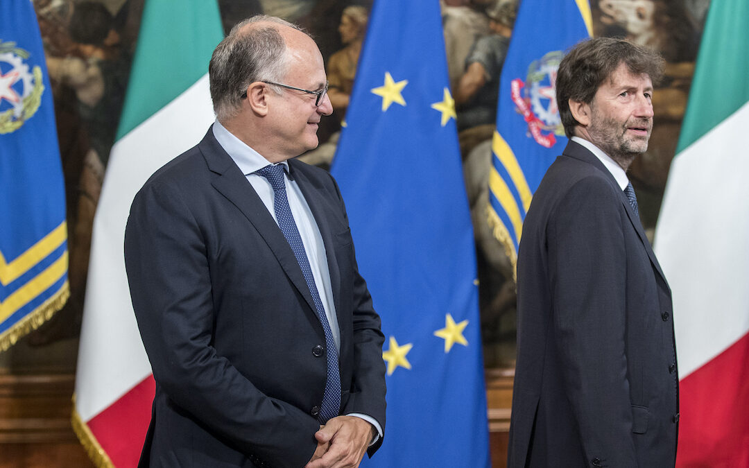 Roberto Gualtieri e Dario Franceschini (Foto Roberto Monaldo/LaPresse)