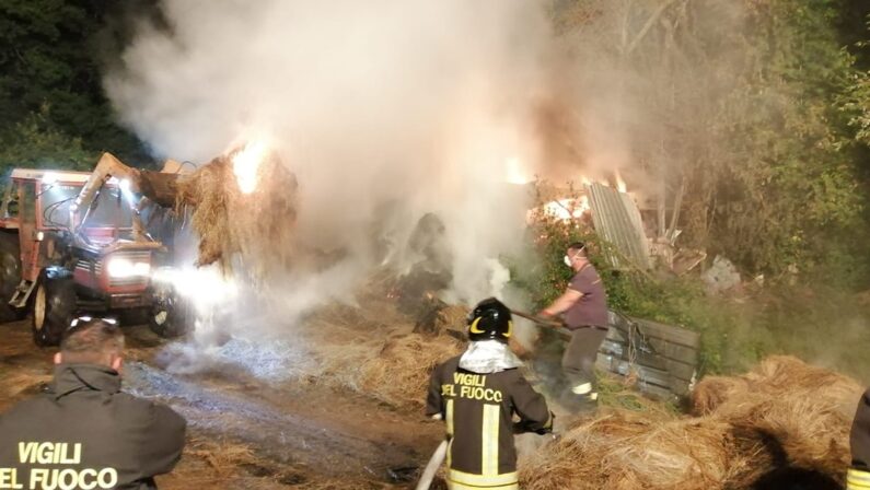 Incendio ad Arena nel Vibonese, distrutto un fienile e lambita una stalla piena di animali