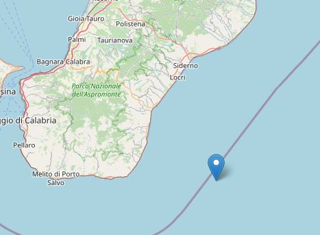 Terremoto in mare davanti la costa ionica del Reggino: magnitudo 3.4