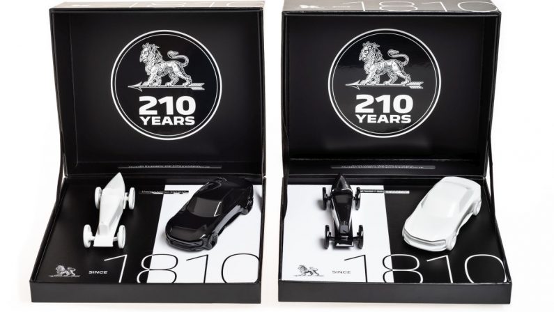 Cofanetto modellini da collezione per 210° anniversario Peugeot