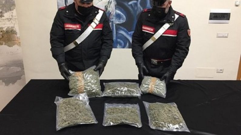 Crotone, sequestrati oltre 2 chili e mezzo di marijuana