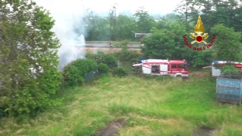 Incendio in un’azienda del Milanese