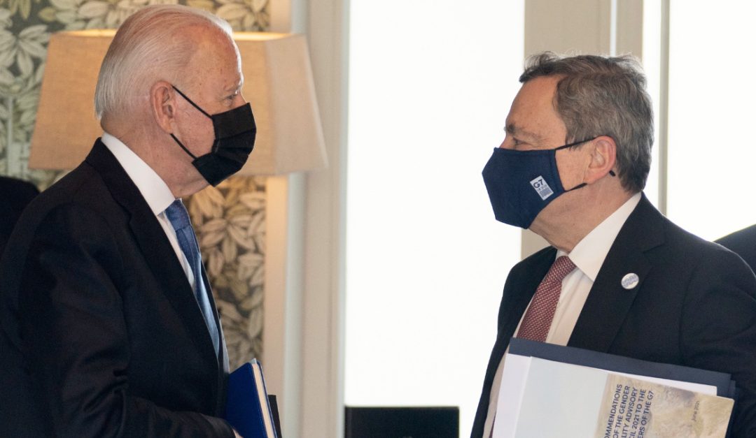 Mario Draghi con Joe Biden