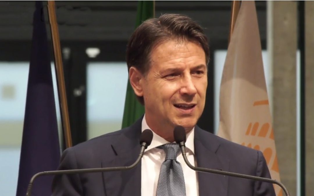 Giuseppe Conte durante la conferenza stampa di ieri