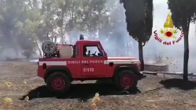 Incendio nel Cagliaritano