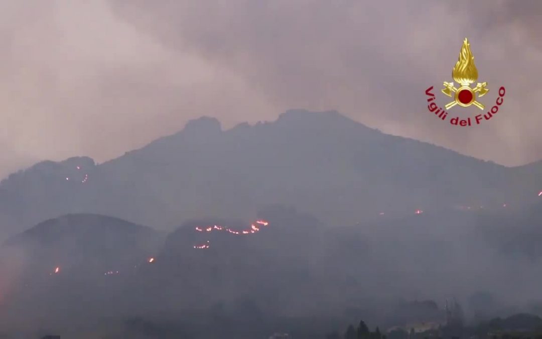 Incendi nel palermitano, dall’alba in azione mezzi aerei