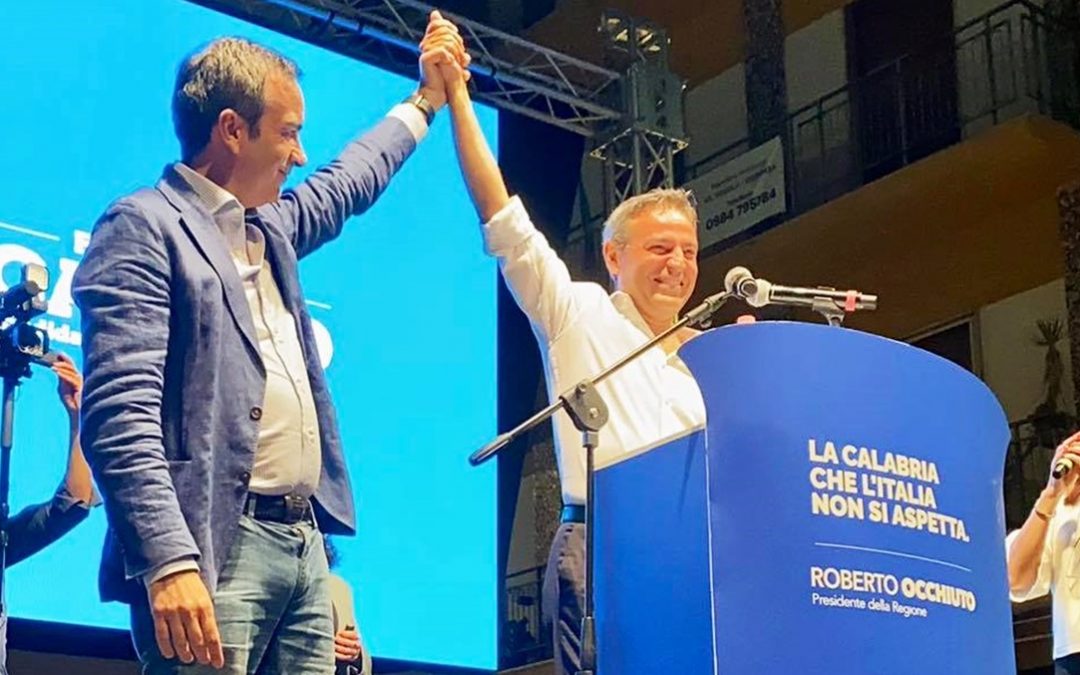 I candidati Roberto Occhiuto e Francesco Caruso