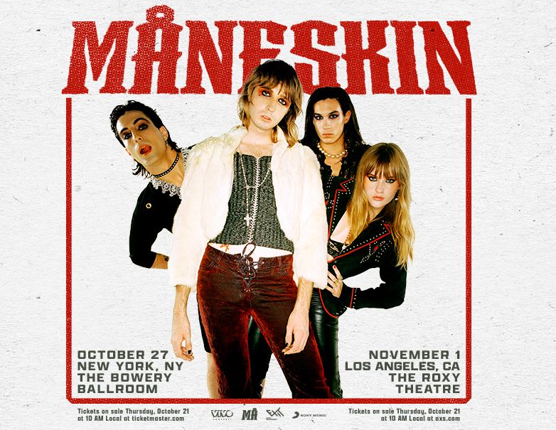 Maneskin, due show a New York e Los Angeles