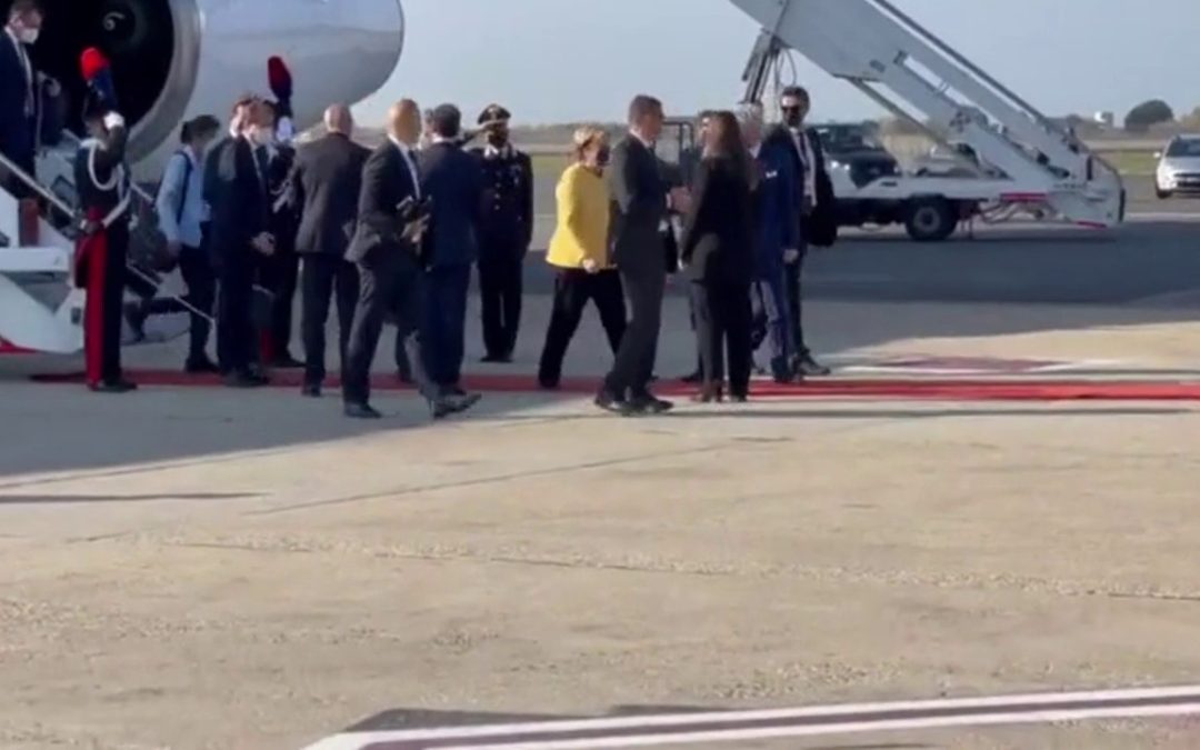 G20, l’arrivo di Angela Merkel a Roma