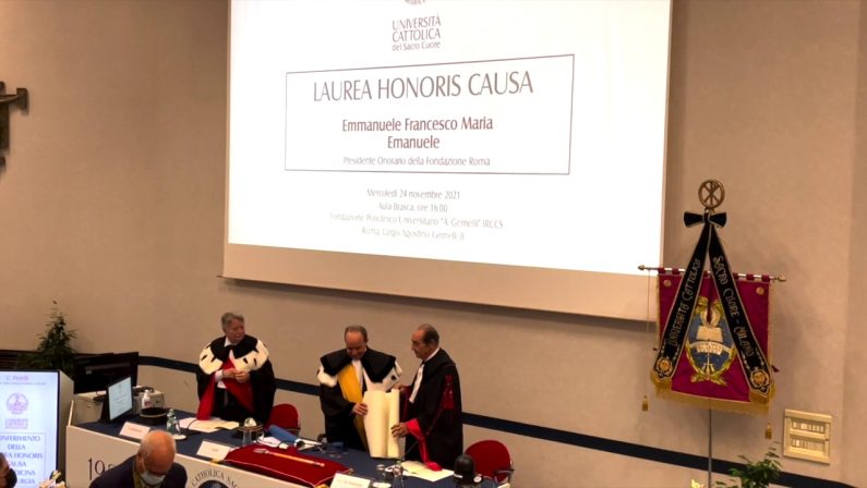 Università Cattolica, laurea honoris causa a Emmanuele F.M. Emanuele