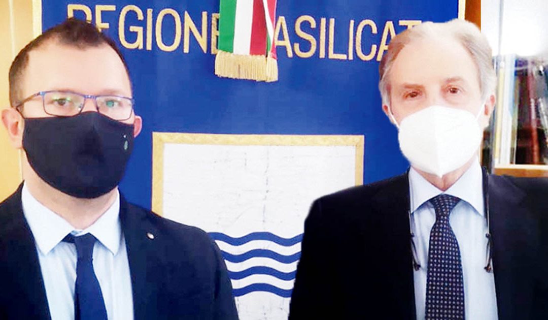 Il sindaco di Matera Domenico Bennardi e il presidente della Regione Vito Bardi