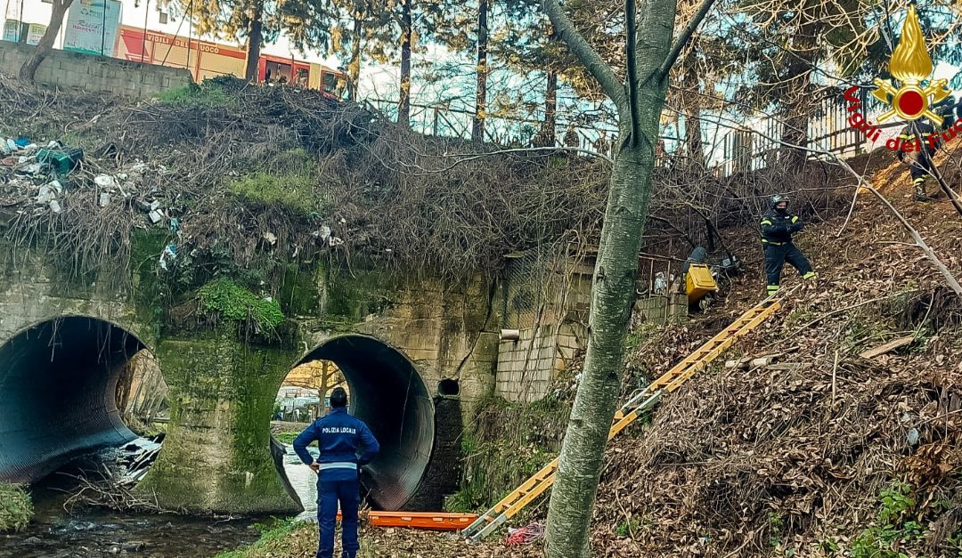 Il luogo dove stanno operando i vigili del fuoco