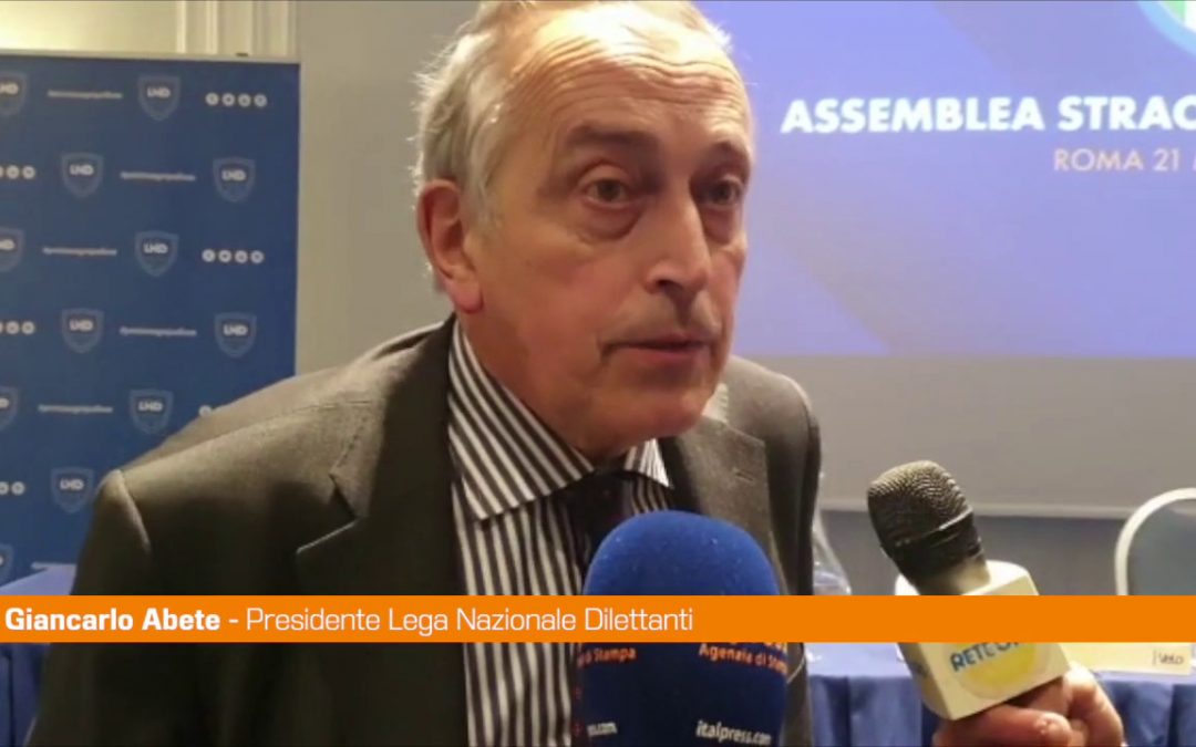 Abete presidente Lnd  “Per me nuova assunzione di responsabilità”