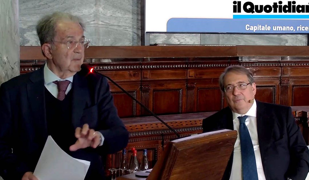 Romano Prodi e Roberto Napoletano al Feuromed