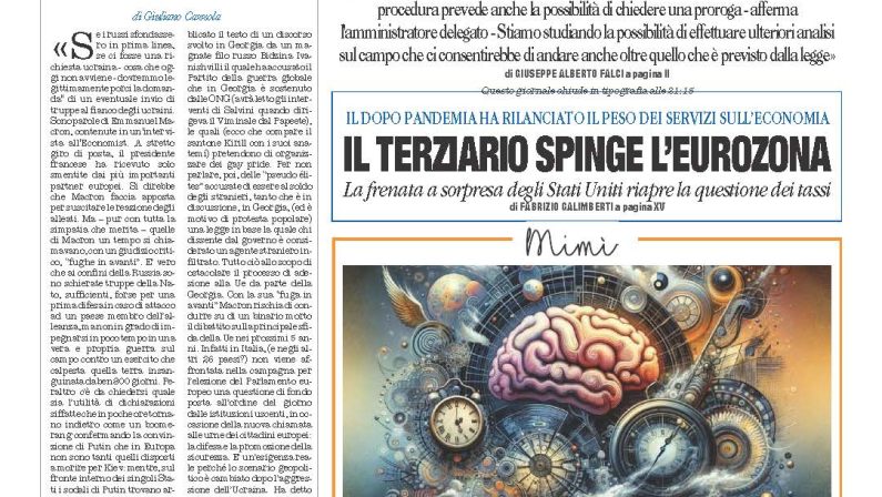 La prima pagina de l’ALTRAVOCE dell’ITALIA in edicola oggi