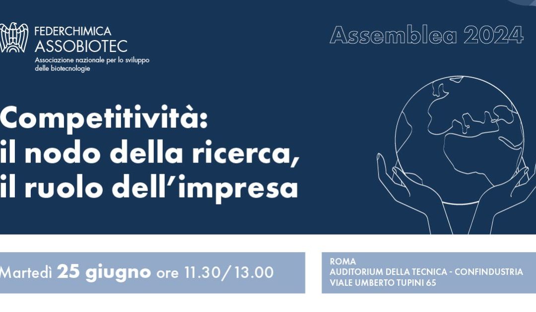 Competitività e ricerca, il 25 giugno l’Assemblea Assobiotec