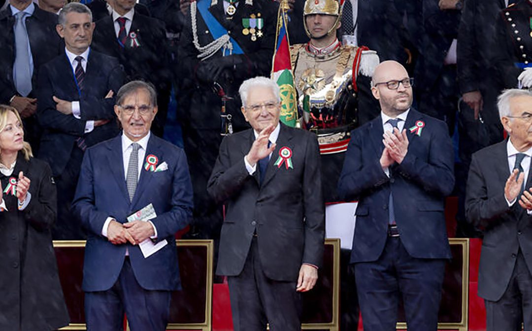 Il presidente della Repubblica Sergio Mattarella durante le celebrazioni per la Festa della Repubblica