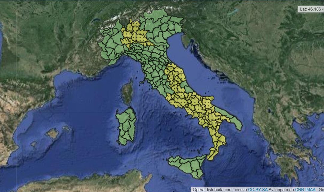 L'allerta gialla per il 22 luglio