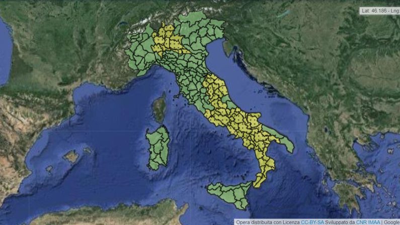 Arriva la pioggia: allerta gialla in dieci regioni