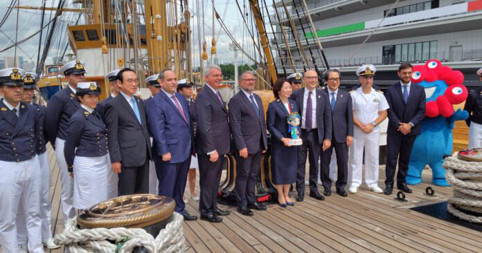 Expo Osaka: il Padiglione Italia presenta i suoi contenuti a Tokyo in occasione dell’arrivo di Nave Vespucci