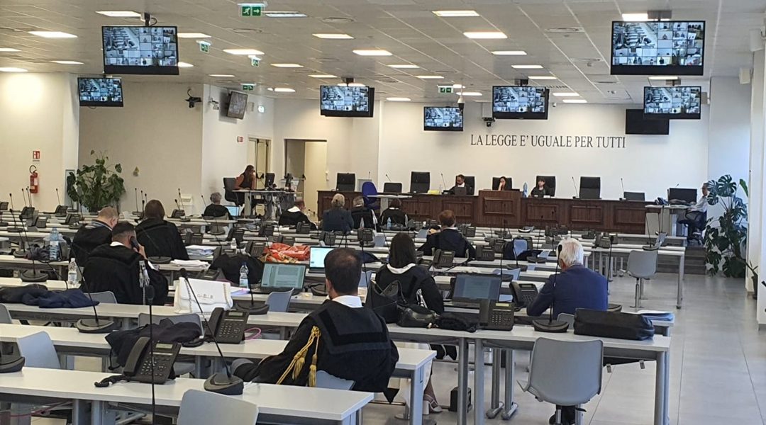 L'aula bunker in cui si sta celebrando il processo "Maestrale"