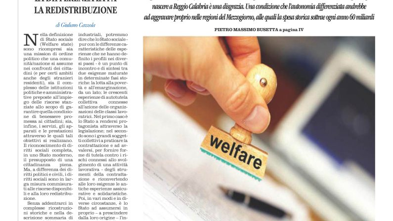 La prima pagina de l’ALTRAVOCE dell’ITALIA in edicola oggi