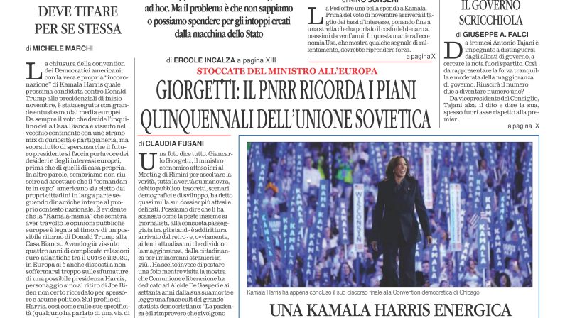 La prima pagina de l’ALTRAVOCE dell’ITALIA in edicola oggi