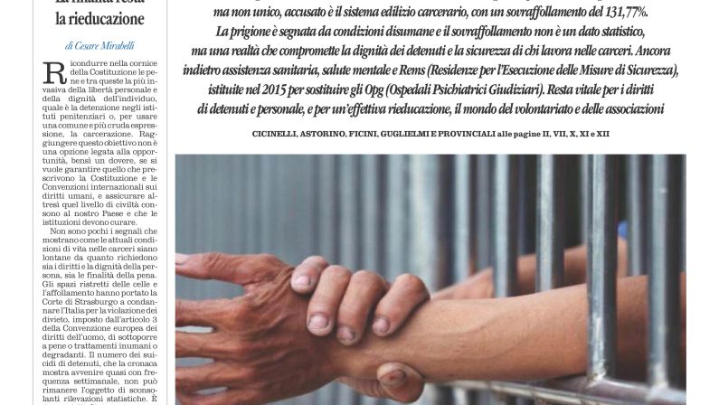 La prima pagina de l’ALTRAVOCE dell’ITALIA in edicola oggi