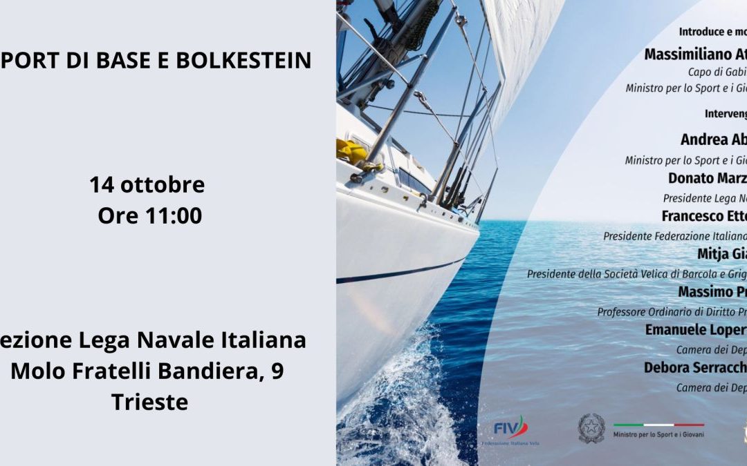 “Sport di Base e Bolkestein”, incontro a Trieste il 14 ottobre