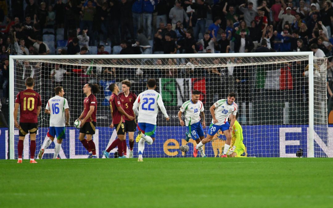 Rimonta red devils con gli azzurri in 10, Italia-Belgio 2-2