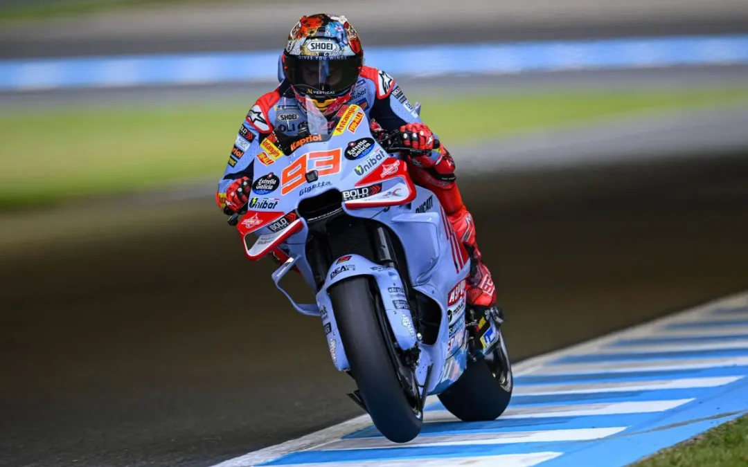 Marquez davanti nel venerdì di Phillip Island, Bagnaia 5°